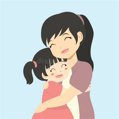 daughter hugging mom|mom and daughter hugging anime.